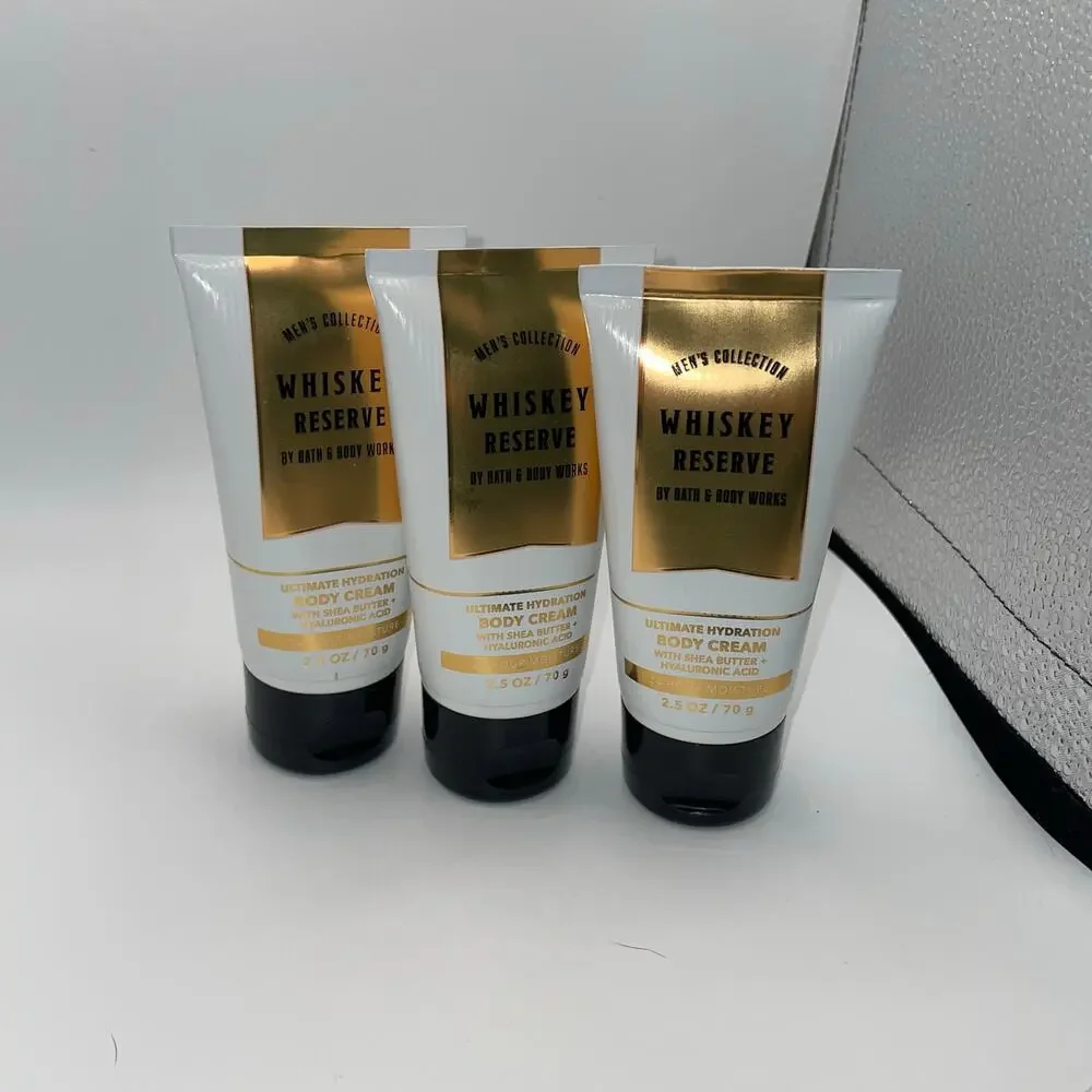 Bath & Body Works Whisky Reserve Mens Body Cream 2.5 oz Travel Size Lot 3 BBW